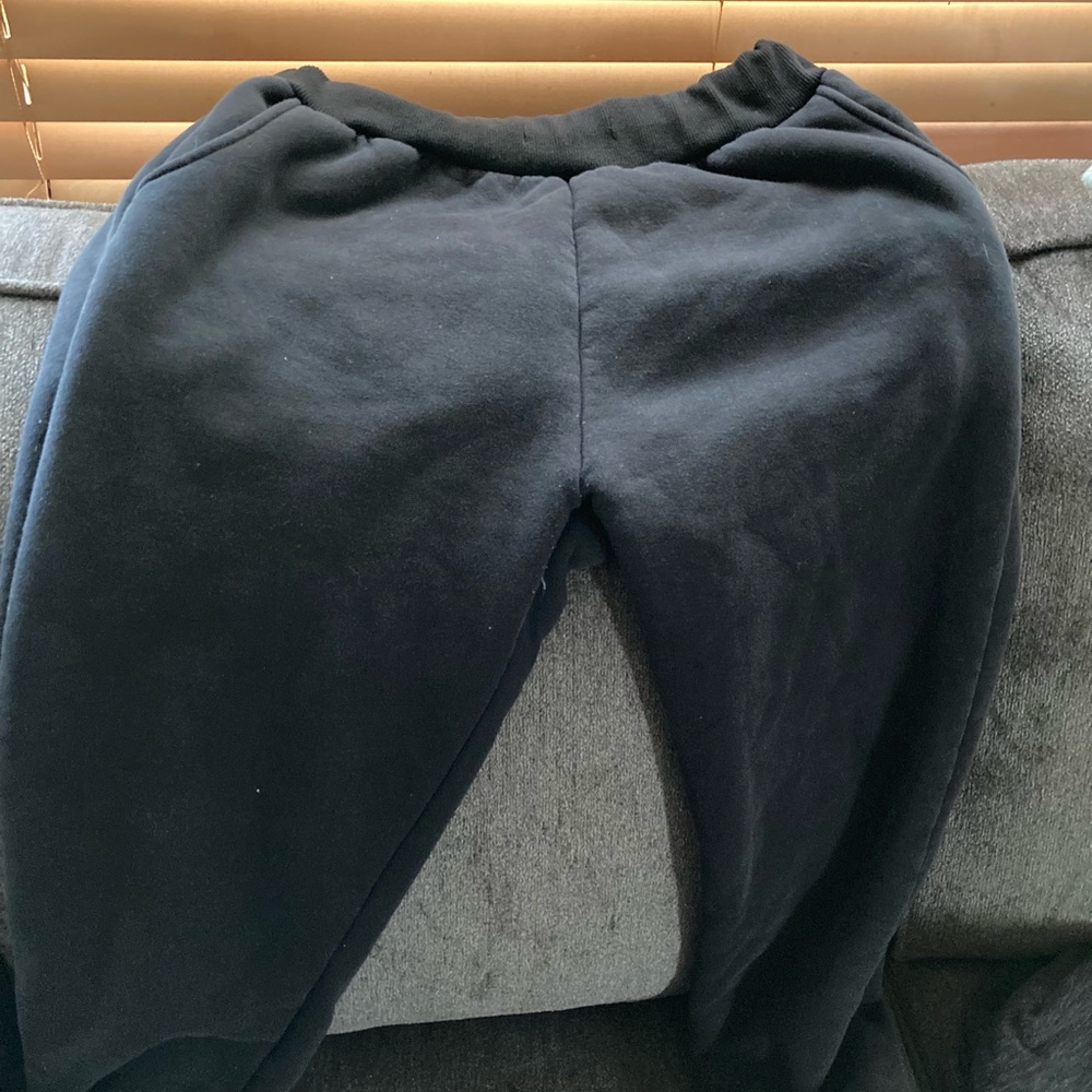 black sherpa lined sweats